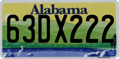 AL license plate 63DX222