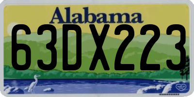 AL license plate 63DX223