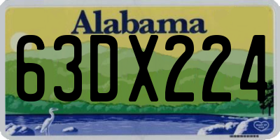 AL license plate 63DX224