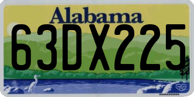 AL license plate 63DX225