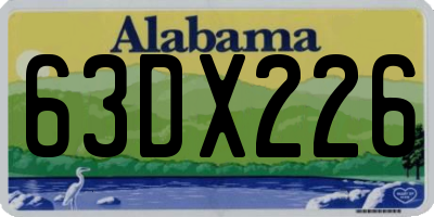 AL license plate 63DX226