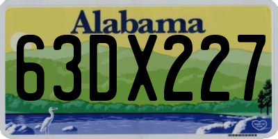 AL license plate 63DX227