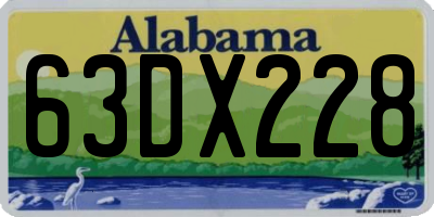 AL license plate 63DX228