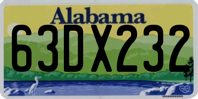 AL license plate 63DX232
