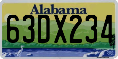 AL license plate 63DX234