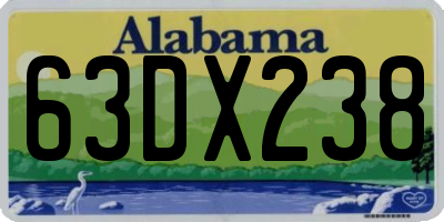 AL license plate 63DX238