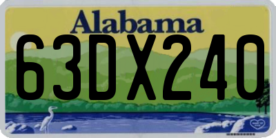 AL license plate 63DX240