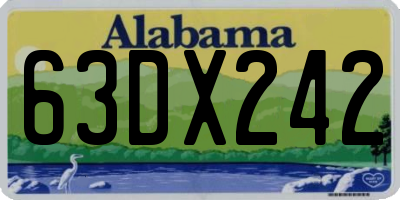 AL license plate 63DX242