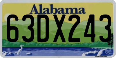 AL license plate 63DX243