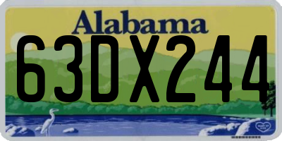AL license plate 63DX244