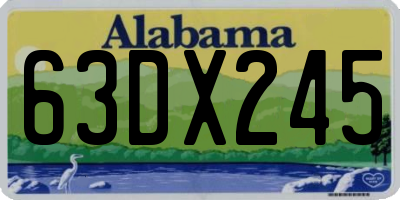 AL license plate 63DX245