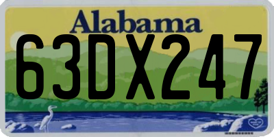 AL license plate 63DX247