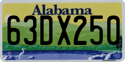 AL license plate 63DX250