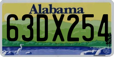 AL license plate 63DX254