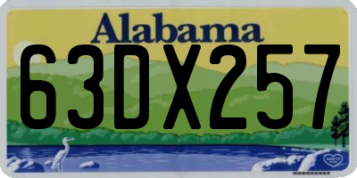 AL license plate 63DX257