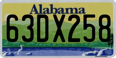 AL license plate 63DX258