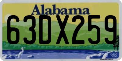 AL license plate 63DX259