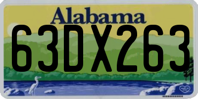 AL license plate 63DX263
