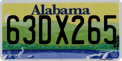 AL license plate 63DX265