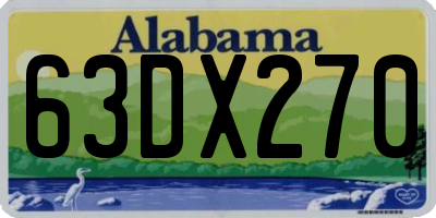 AL license plate 63DX270