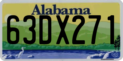 AL license plate 63DX271