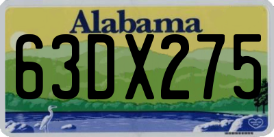 AL license plate 63DX275