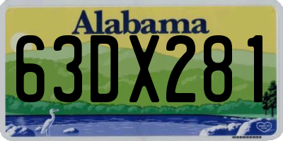 AL license plate 63DX281