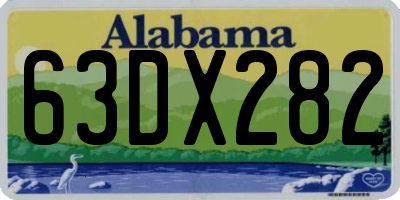AL license plate 63DX282