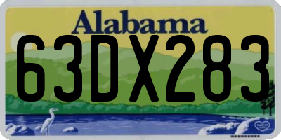AL license plate 63DX283