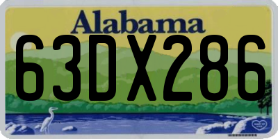 AL license plate 63DX286