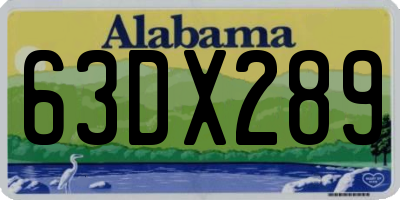 AL license plate 63DX289