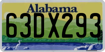 AL license plate 63DX293