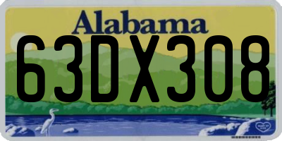 AL license plate 63DX308