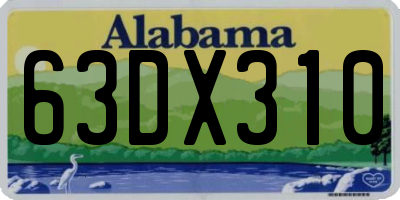 AL license plate 63DX310