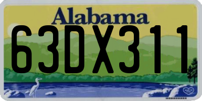 AL license plate 63DX311