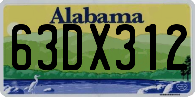 AL license plate 63DX312