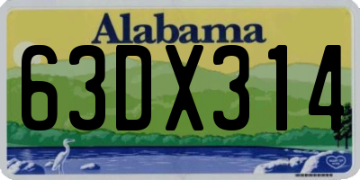 AL license plate 63DX314