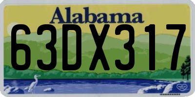 AL license plate 63DX317
