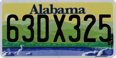 AL license plate 63DX325