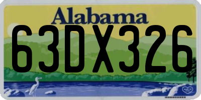 AL license plate 63DX326