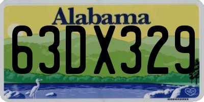 AL license plate 63DX329