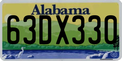 AL license plate 63DX330