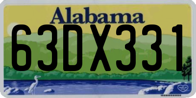 AL license plate 63DX331