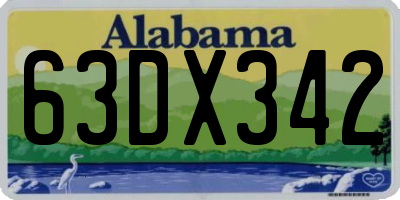 AL license plate 63DX342