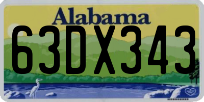 AL license plate 63DX343