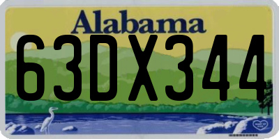 AL license plate 63DX344