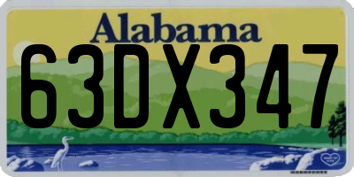 AL license plate 63DX347