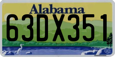 AL license plate 63DX351