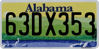 AL license plate 63DX353