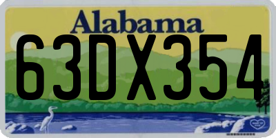 AL license plate 63DX354